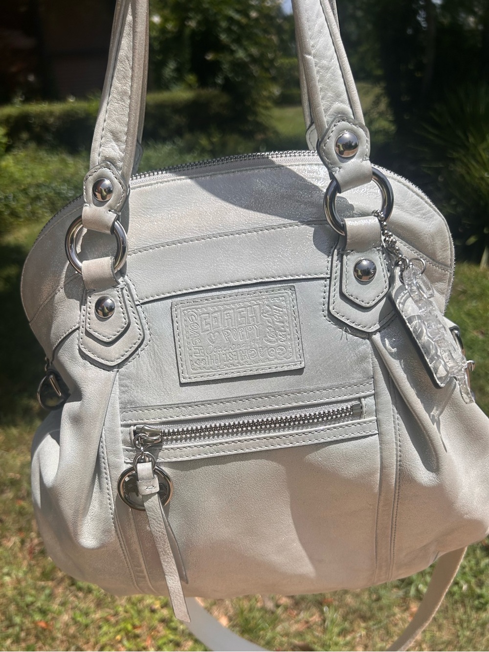 Beautiful Poppy Coach Metallic Shoulder Bag